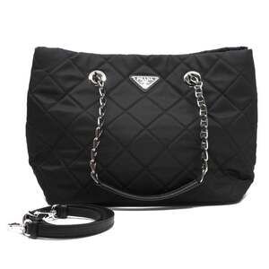 Prada Quilted Tessuto Nylon Chain Shoulder Tote Bag